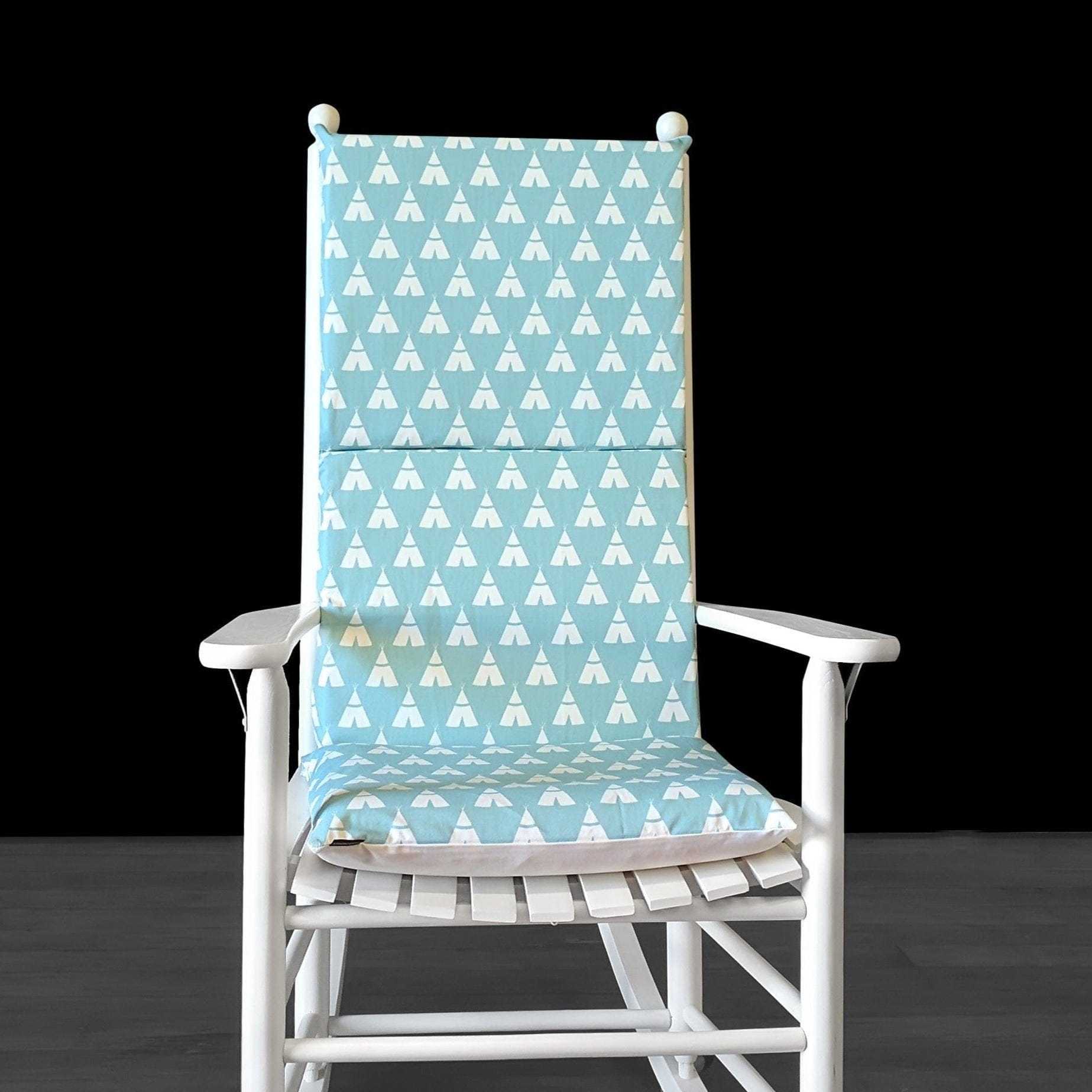 Rockin Cushions Rocking Chair Cushion Indian Wig Wam Rocking Chair Cushion, Blue Tee Pee Seat Covers